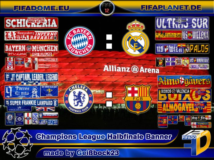 CHAMPIONS LEAGUE SEMIFINALS FLAGS