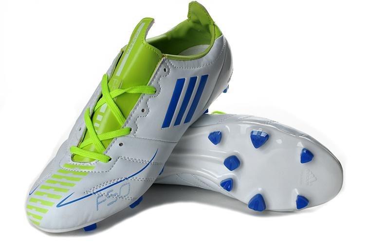 ADIDAS F50 ADIZERO LEATHER WHITE/BLUE/SLIME
